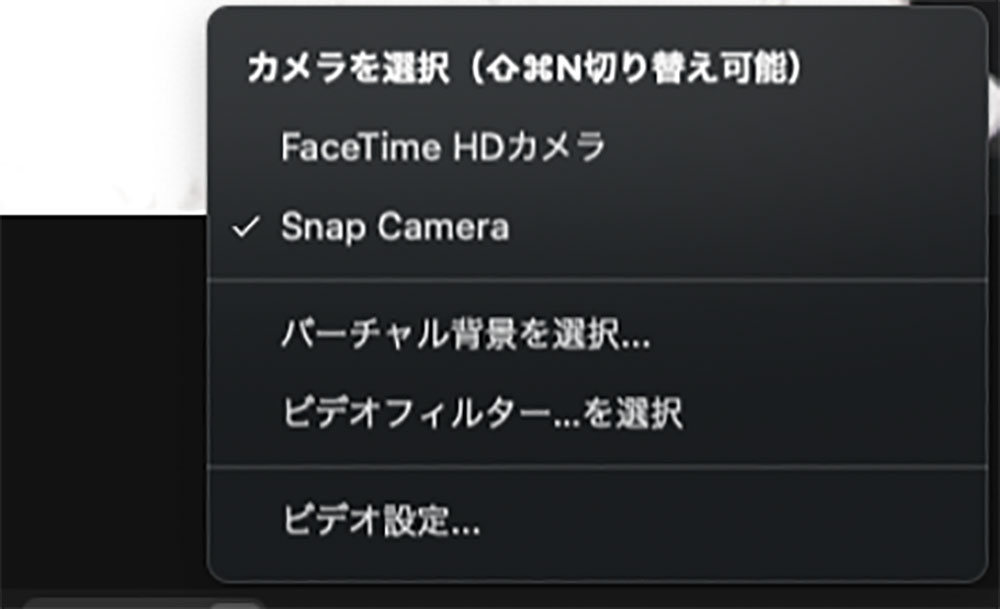 Snap Cameraの選択画面